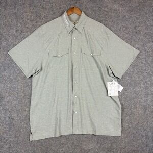 GameGuard Pearl Snap Shirt Mens XL Green Western UPF 50 Stretch Outdoor NWT